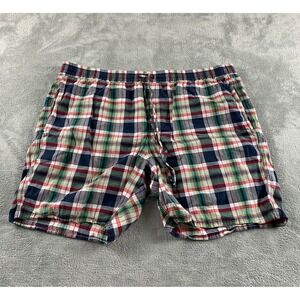 J.Crew Mens XL Plaid Pajama Shorts Multi-Color Cotton Drawstring Sleep Shorts